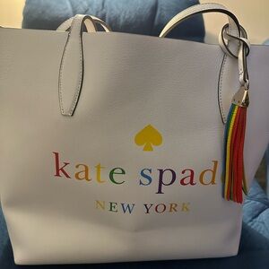 Large Kate Spade Reversable Rainbow Tote